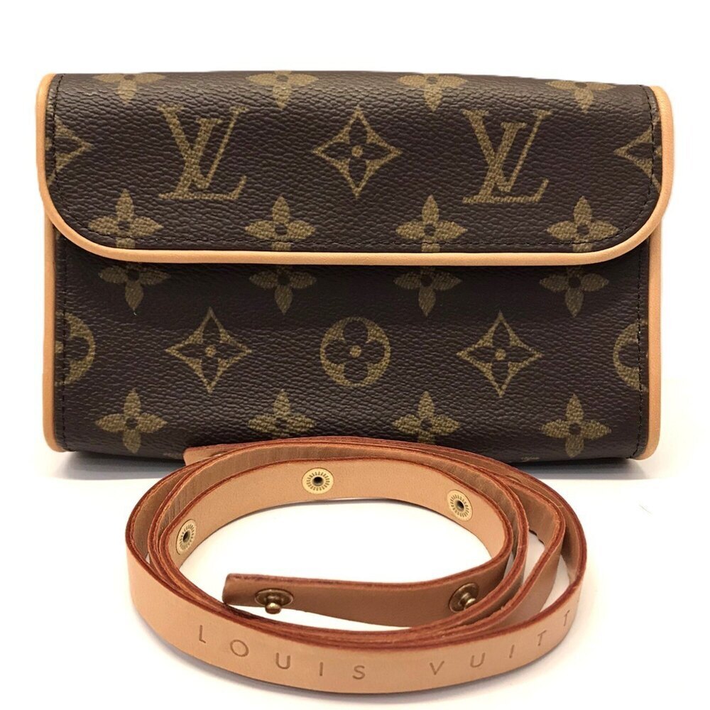 LOUIS VUITTON Brown Monogram Leather Pochette Pouch